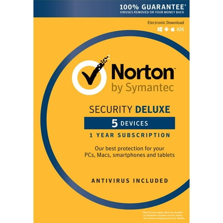 Norton Security Deluxe, 1 User, 5 Devices, 1 Year