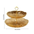 thumbnail image 2 of Dadiaei Double Tier Fruit Serving Tray 9.5 Inch Plastic for Living Room Coffee Table Snack Candy Dessert Party Home Decor Black Red Gold, 2 of 6