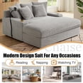 thumbnail image 2 of 63" x 65" Oversized Chaise Lounge Chair, Corduroy Upholstered Sleeper Sofa with Wireless Charging and 2 Cup Holders, Sleeper Couch for Living Room, Bedroom, Home Theater, 2 of 6