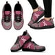 thumbnail image 1 of Zapatillas deportivas ligeras con estampado de lazo rosa y diseño de concienciación sobre el cáncer de mama, elegantes y con cordones blancos., 1 of 6