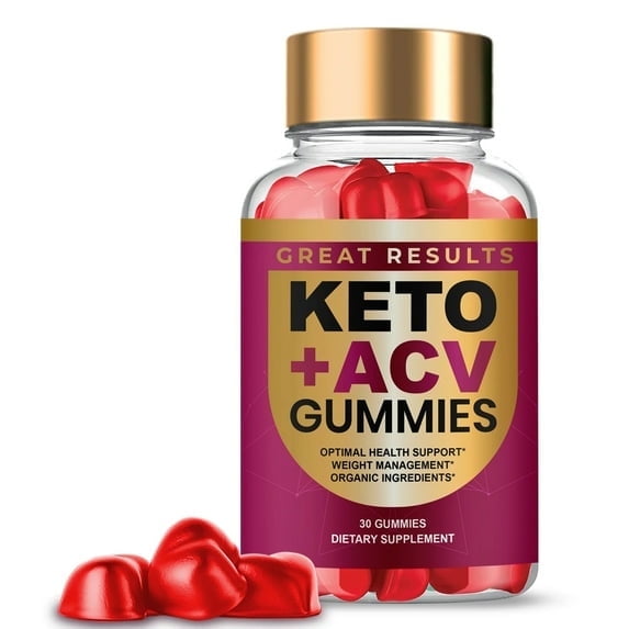 Great Results Keto ACV Gummies Maximum Strength Apple Cider Vinegar, 1 Months Supply Dietary Supplement (1 Pack)
