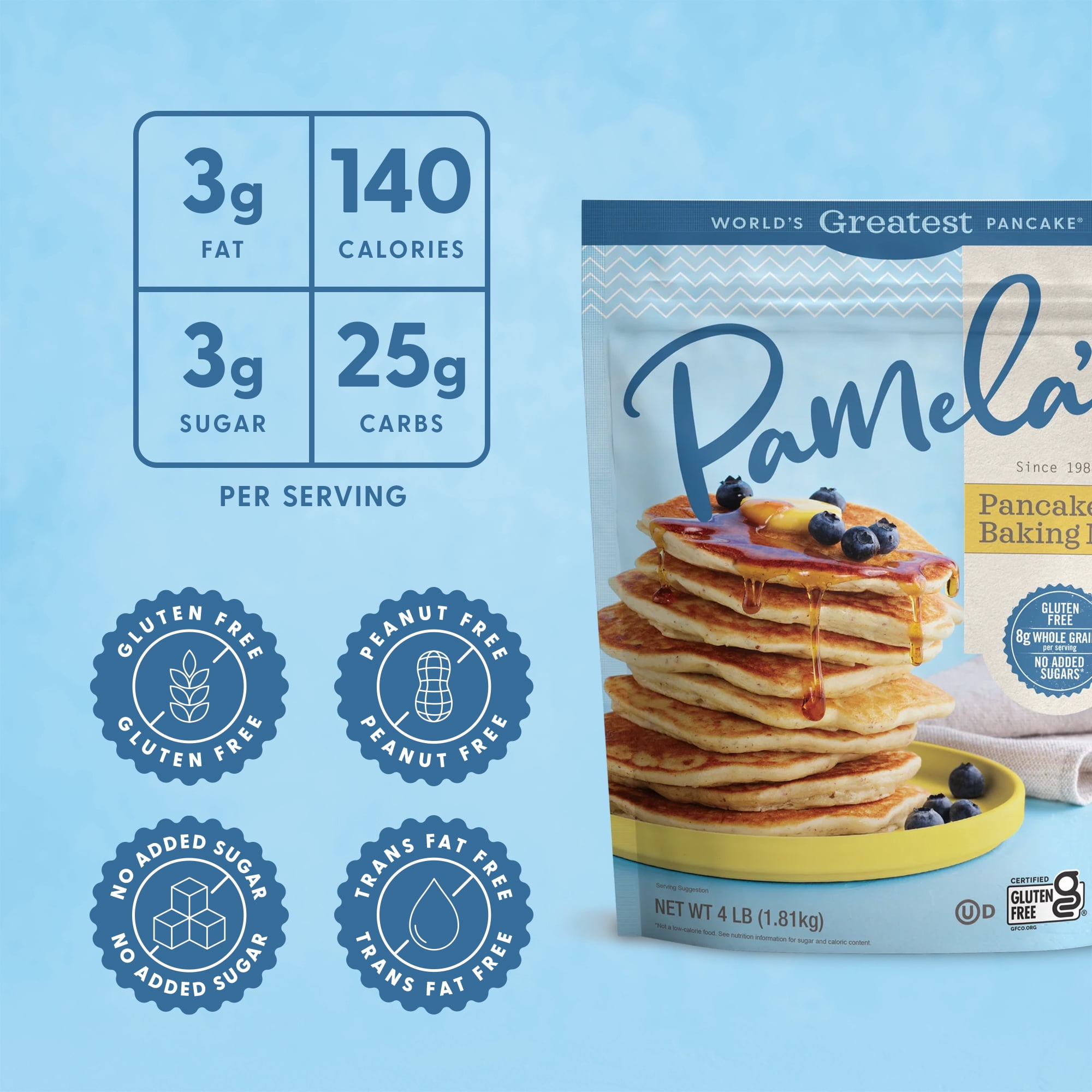 Pamela’s Gluten-Free Pancake and Baking Mix, 4 lb Bag