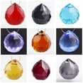 thumbnail image 2 of U8MO 22x20mm Crystal Glass Ball Faceted Teardrop Chandeliers Prism Loose Bead Pendant-Gold Yellow, 2 of 4