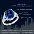 thumbnail image 2 of Gem Stone King 925 Sterling Silver Blue Simulated Sapphire Engagement Ring for Women (6.82 Cttw, Oval 12X10MM, Available 5,6,7,8,9), 2 of 5
