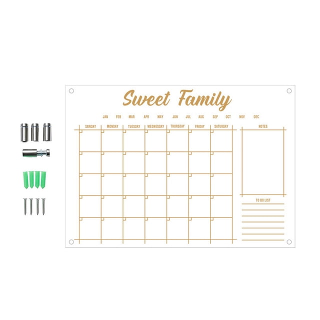 WHEANG Tableau de Planification Hebdomadaire Mural en Acrylique Clair Efface à Sec Calendrier Réutilisable