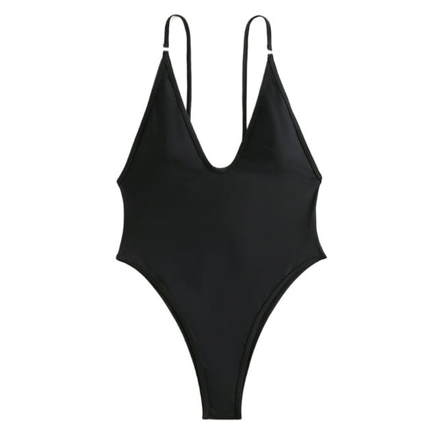 Toystoory Mono sin mangas mamelucos moda y sexy playa traje de baño cómodo Traje de baño Negro l