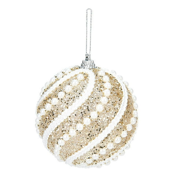 Adorno navideño de bola de 8 cm, accesorio decorativo, irrompible. Amarillo