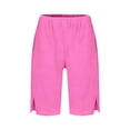 thumbnail image 4 of Ruyang Knee Length Shorts for Teens Solid Casual Elastic Waist Pockets Shorts Summer Baggy Lightweight Outdoor Athletic Shorts, 4 of 4