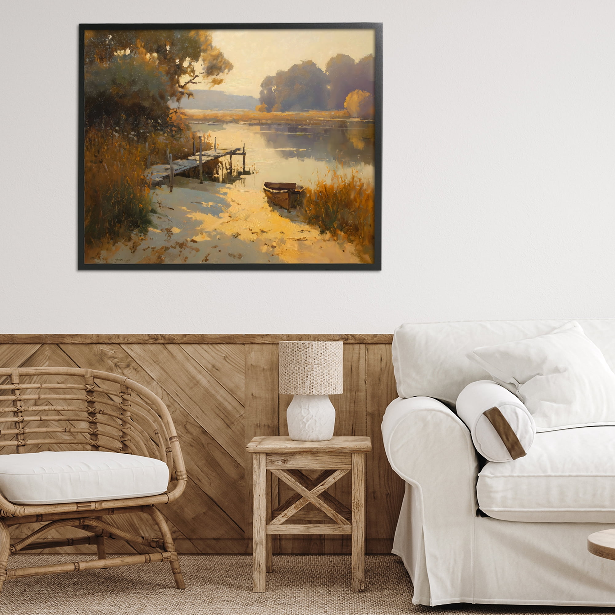 Golden Hour in Autumn Black Framed Giclee Art, design by Arlington Prints