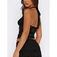 thumbnail image 4 of Gamvdout Lace Tops for Women Halter Sexy Going Out Tank Crop Fashion Top, 4 of 6