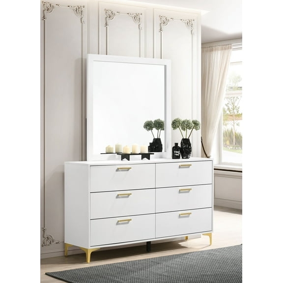 Kendall 6-drawer Dresser with Mirror White
