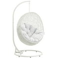 thumbnail image 1 of Modway Chaise Balançoire de Patio en Acier et Rotin avec Support Blanc, 1 of 10