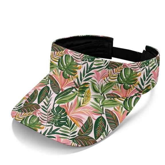 FUIALDOLG Hawaii Leaf Print Women Men Sun Visor Hat Adjustable Lightweight Open Top for Outdoor Beach Tennis Running Hiking