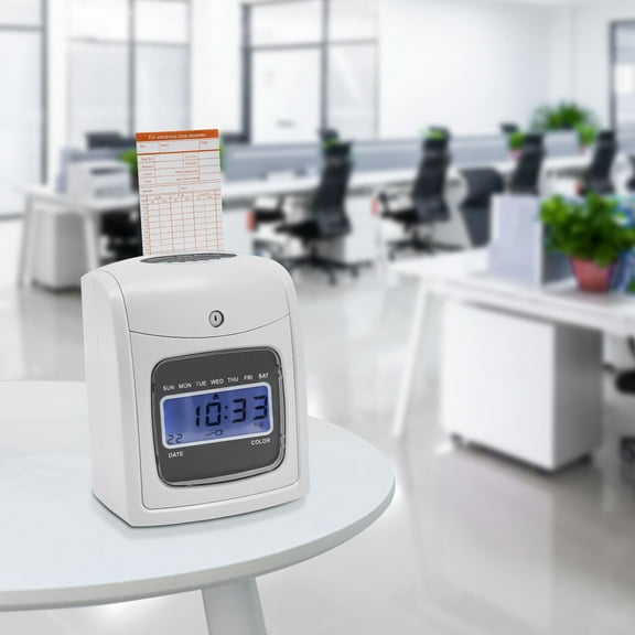 Attendance Employee Punch Time Clock Payroll Recorder LCD Display with 50 Cards