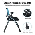 thumbnail image 6 of Upgraded Folding Office Chair Stackable Conference Room Chairs with Wheels and Padded Mesh Back Ergonomic for Reception Meeting, 2 Pack Blue, 6 of 9