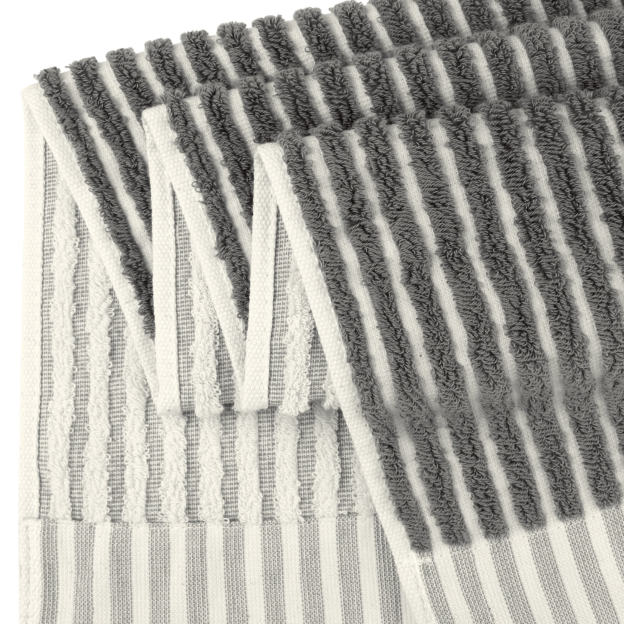 Unique Bargains Cotton Striped Hand Towels Soft Quick Drying Kitchen Towel 14" x 32" Dark Grey 2pk