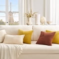 thumbnail image 4 of Set of 2 Sage Green Decorative Throw Pillow Covers 12x12 Inch Soft Corduroy Windmill Textured Striped Patchwork Cushion Cases for Sofa Bed Home Decor, 4 of 7