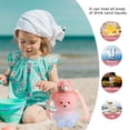 thumbnail image 2 of Kingzram Kawaii Bear Water Bottle with Straw, Portable Leak-Proof Cute Drinking Bottle for Girls School Office Travel BPA-free (27oz/800ml)-Pink Blue, 2 of 9