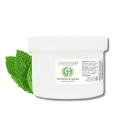 Greenhealth - 8oz - Menthol Crystals in a White Plastic Jar(MELTING POINT is approximately 95 to 107 degrees F)
