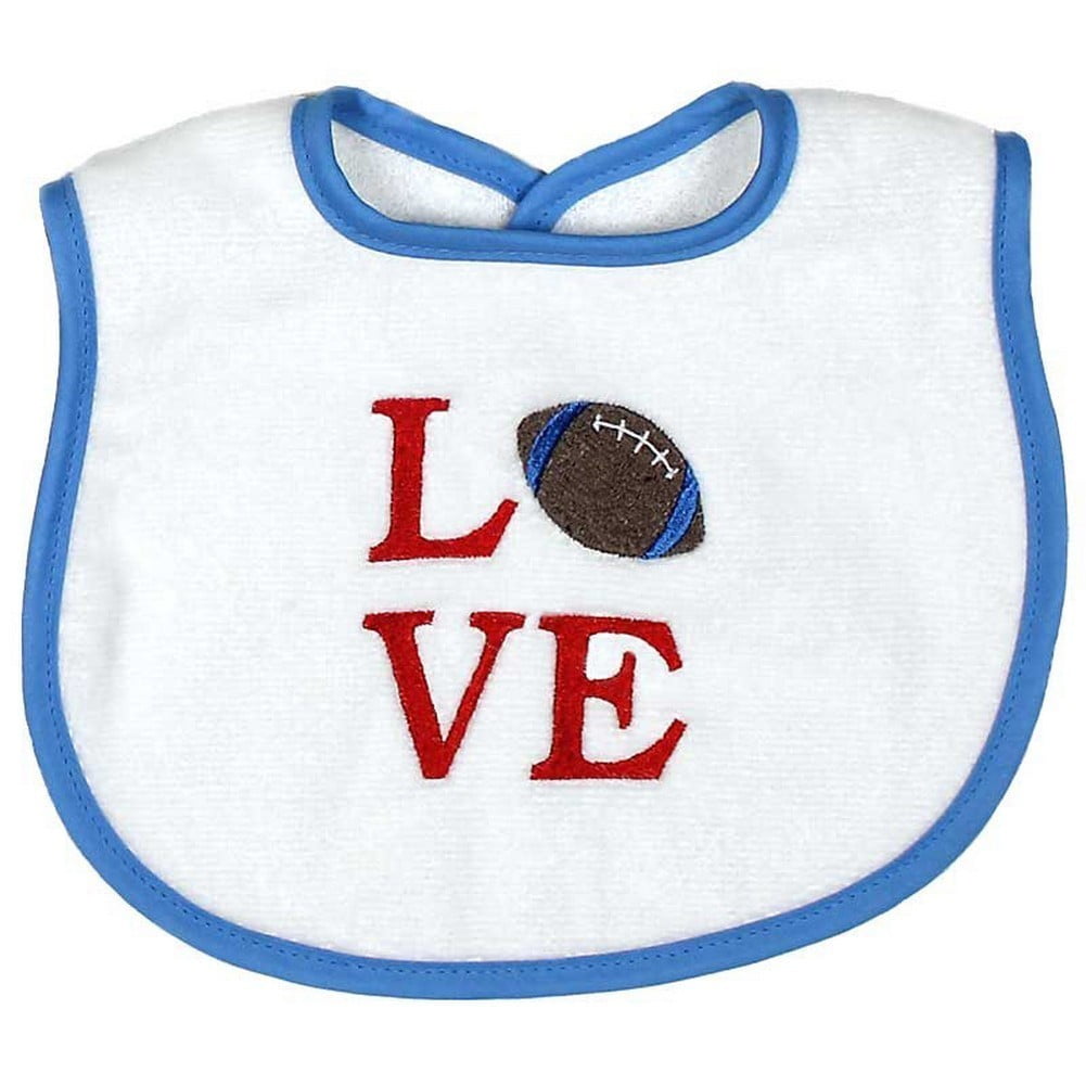 Raindrops Baby Boys "Love" Embroidered Bib, Blue by Raindrops