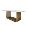 thumbnail image 3 of Dining Table with White Marble Top and Matte Gold Base, 3 of 3