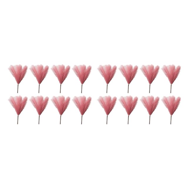 Cateissary 8x Fácil de limpiar Pampas artificiales Hierbas Flor Mantenimiento sin esfuerzo Bajo mantenimiento Respetuoso del medio ambiente Rosa degradado rojo >45cm 2Conjunto