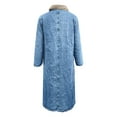 thumbnail image 5 of Women's Winter Windproof Lined Long Denim Coat Trucker Jacket Sky Blue S, 5 of 7