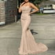 thumbnail image 1 of ICHUANYI Clearance Women's Sequins Fishtail Dress Evening Dress Dress(Gold, XL) ICHUANYI WER2023081402261, 1 of 9