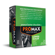 Promax Lower Sugar Protein Bar, Peanut Butter Chocolate, 18g Protein, 12 Ct
