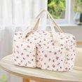 thumbnail image 4 of Quilted Baby Diaper Bag Large Cute Duffle Bag For Women (Floral), 4 of 13