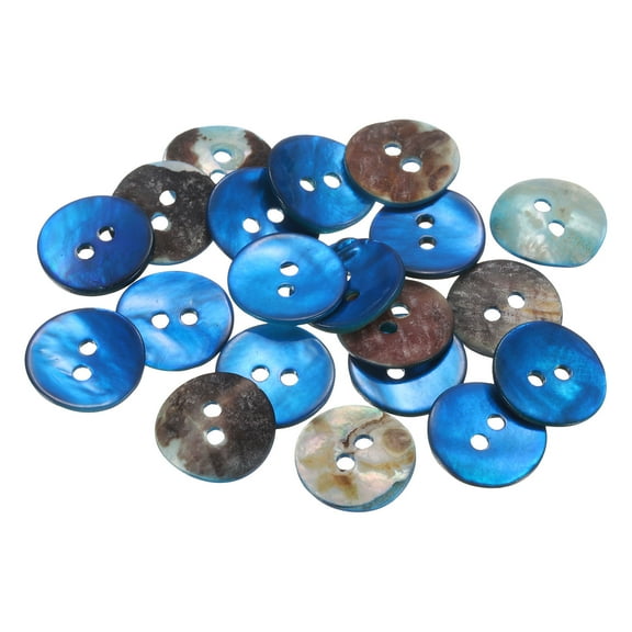 20Pack Shell Buttons, 15mm 2 Hole Mother of Pearl Sewing Buttons, Blue