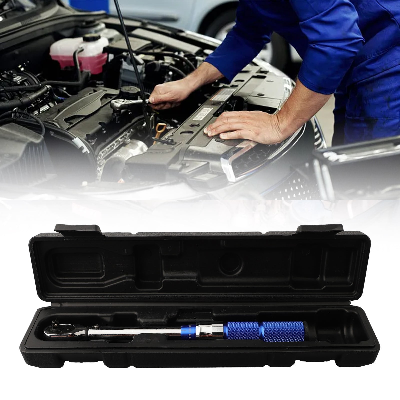 1/4Inch Drive Adjustable Click Torque Wrenches 5-25Nm/4-18Ft/Lbs with Case