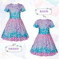 thumbnail image 4 of Benylion Little Girls Dress Mermaid Short Sleeve Toddler Summer Sundress for 9-10 years, 4 of 6