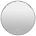 thumbnail image 1 of Bouclair Black Round LED Light Up Mirror, 1 of 7
