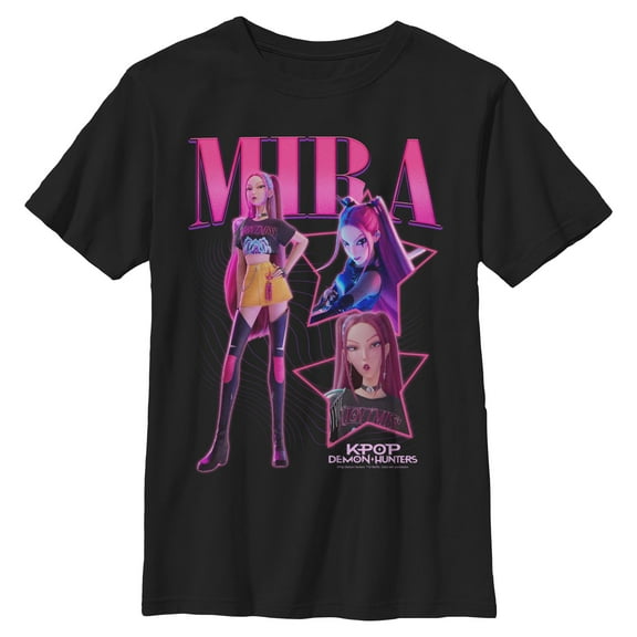 Boys KPop Demon Hunters Mira Super Star Logo T Shirt