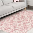 thumbnail image 2 of Mainstays Pink Floral Faux Fur Scalloped Indoor Area Rug, 4 ft x 5 ft 6 in, 2 of 8