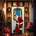 thumbnail image 6 of Santa Claus Door Frame Banner, Funny Merry Christmas Door Covers for Front Doors Decorative, Fall Doors Cover with Reindeer, Santa Background for Indoor Outdoor Home Winter Holiday 71×35 In, 6 of 7