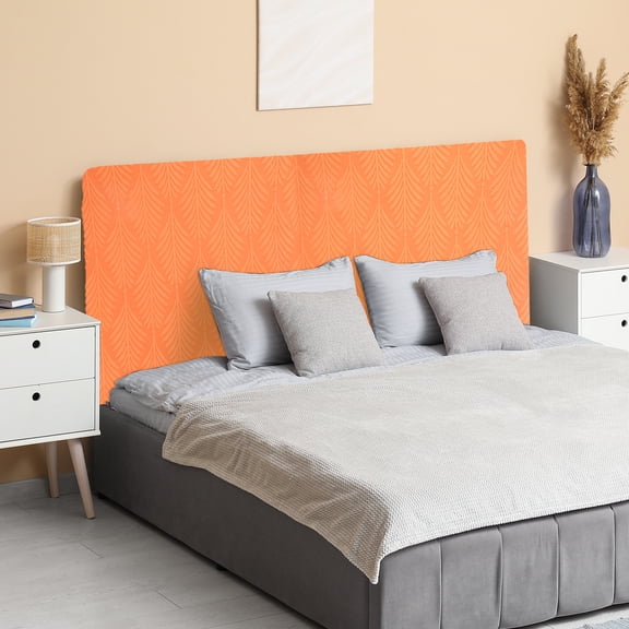 Uxcell Bed Headboard Slipcover 71" Jacquard Stretch Protector Covers Dustproof Cover for 1.8m Headboard Bedroom Decor Orange
