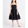 thumbnail image 4 of SGMVNU Girls Dress Summer Spaghetti Straps Smocked Ruched A Line Swing Dress Flowy Double Layered Tween Girl Party Dresses, Size 9 Years, Black, 4 of 9