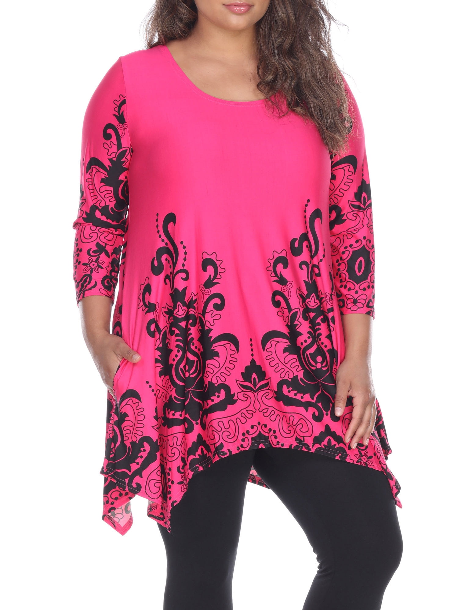 White Mark Womens Plus Size Yanette Tunic Top 6110