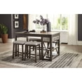 thumbnail image 5 of Wooden Counter Height Stools 2pc Set Fabric Upholstery Padded Seat Dining Furniture, 5 of 5