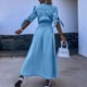 thumbnail image 3 of Vestido de terciopelo con cuello alto, manga larga y bolsillos para mujer - Corte holgado informal, poliéster, para uso diario - Tallas S-XXL, 3 of 7