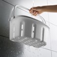 thumbnail image 4 of PPgejGEK Plastic Shower Basket with Hooks 12x9.64x7.16 Inch Multipurpose Bathroom Kitchen Storage Organizer for Cosmetics Vegetables Cleaning Supplies Hanging Handle Durable White Gray, 4 of 7
