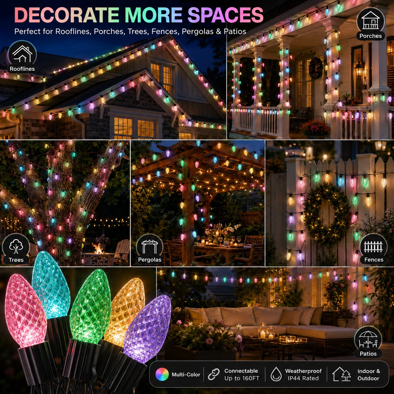 Avatar Controls Smart C9 RGB String Lights, 50 LED 40FT photo 8