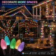 Smart C9 LED String Lights Color Changing Bulbs Halloween 120FT APP & Remote Controlled Music Sync Timer Extendable Outdoor Decorative Lights for Haunted House Yard Patio Fence Party Holiday