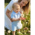 thumbnail image 6 of BemeyourBBs Toddler Baby Boy Summer Clothes Infant Baby Boy 2 Pieces Outfit Cotton Short Sleeve Solid Color Lapel Collared Shirt Tops and Shorts Set, 6 of 9