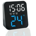 thumbnail image 6 of Little Digital Alarm Clocks Bedside with 3 Set Alarm Compact Size LED Clock with Temperature Display, Adjustable Brightness for Table Bedroom Office Home Travel Camping(Adapter/Battery Not Included), 6 of 14
