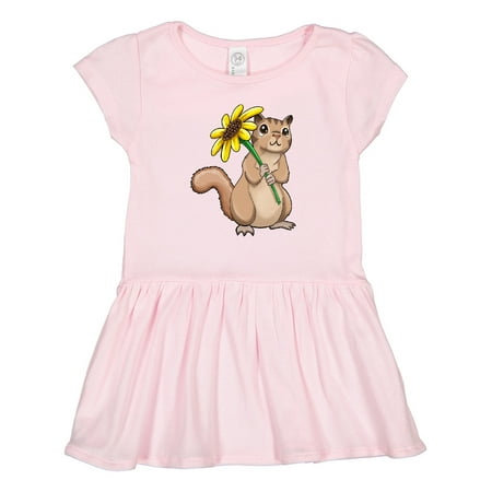 

Inktastic Cute Chipmunk with Sunflower Gift Toddler Girl Dress