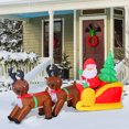 thumbnail image 2 of HOMCOM 7ft Inflatable Christmas Santa in Sleigh Reindeer LED Lighted Decoration, 2 of 10