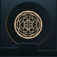 thumbnail image 5 of 10inch Wood Flower Wall Decor Wooden Wall Art Crystal Grid Sacred Geometry Laser Cut Wall Sculpture Hanging Decor Spiritual Symbol Round for Housewarming Home Office Yoga Studio Decoration, 5 of 7